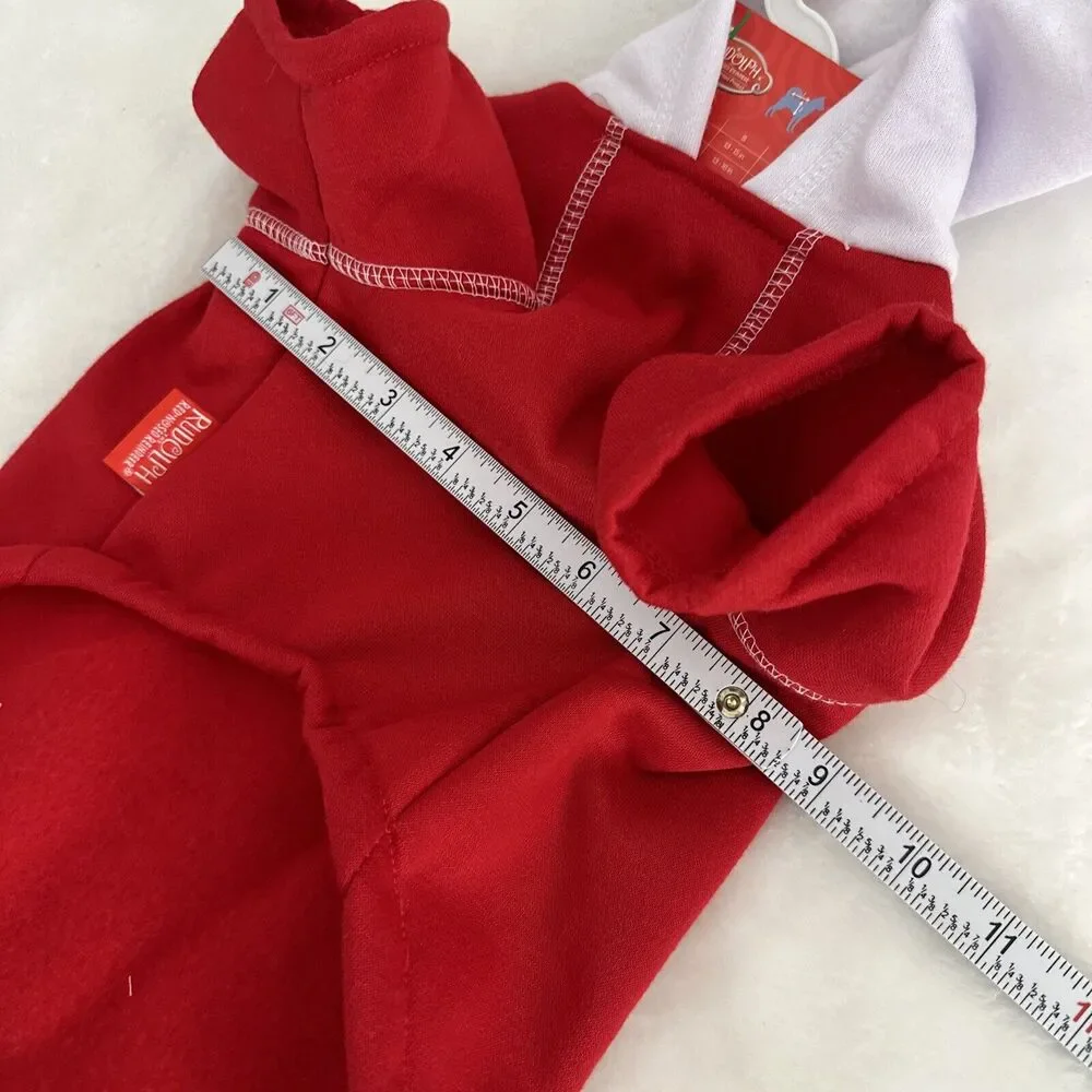 NEW Rudolph the Red-Nosed Reindeer Pet Dog Hoodie Size‎ Small 13-15